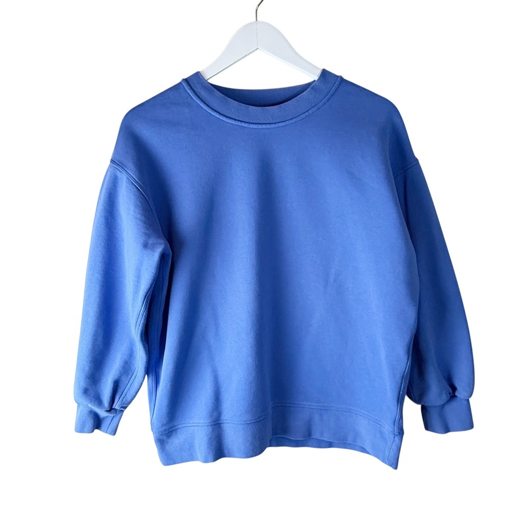 Lululemon Perfectly Oversized Crewneck Sweatshirt Blue Pullover Water Drop Sz 6